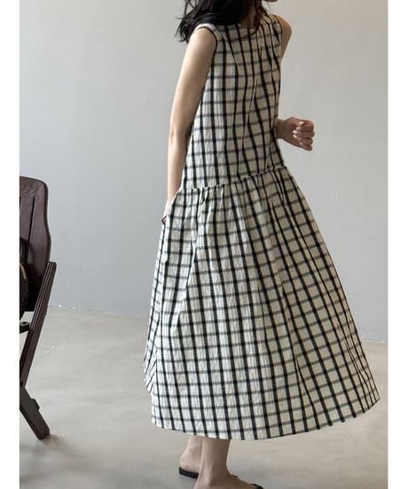 check flare dress　hm2293