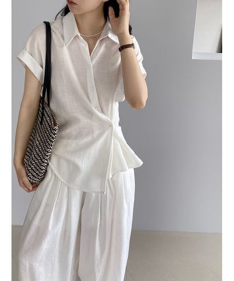 twist button blouse / 2color　hm2286