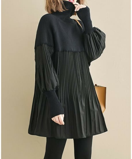 pleated docking tunic / 2color　hm2656
