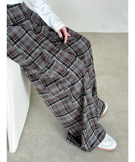 plaid wide pants / 2color　hm2768