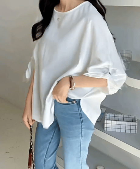 ribbon sleeve blouse / 3color　hm2637