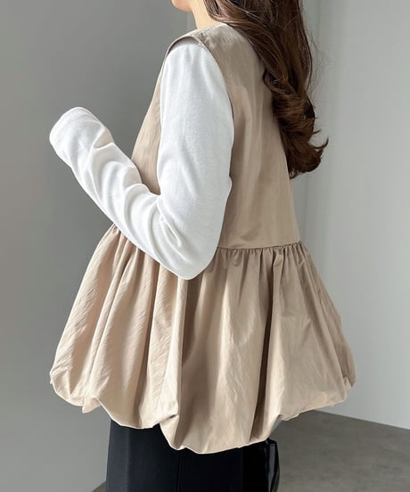 peplum zip-up vest / 3color　hm2572