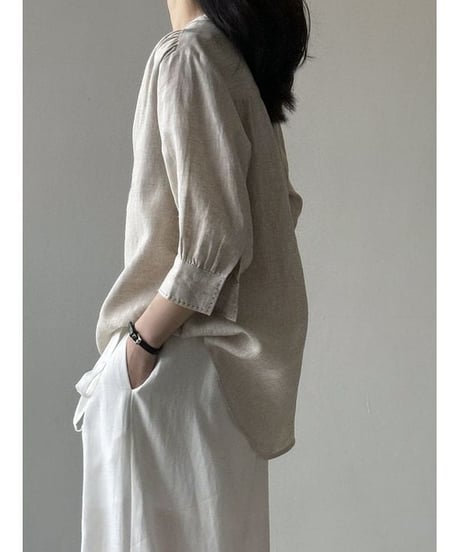 linen relax blouse / 2color　hm2292