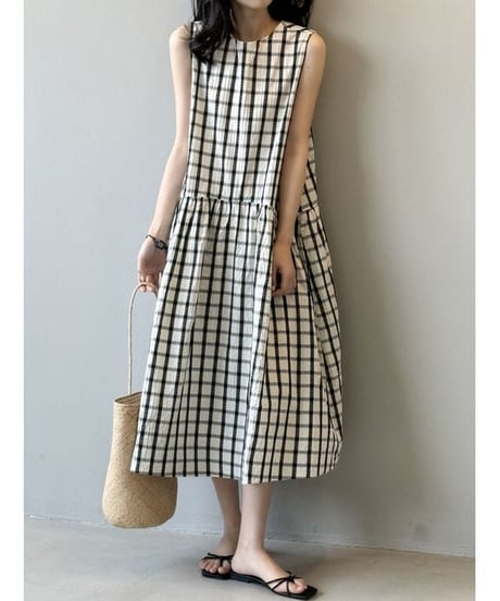 check flare dress　hm2293