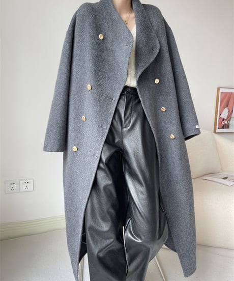 W-button long coat / 3color　hm1850