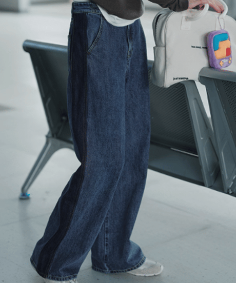 side line denim pants　hm2589