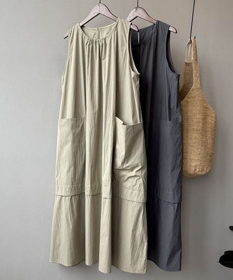 v-neck loose dress / 2color　hm2327