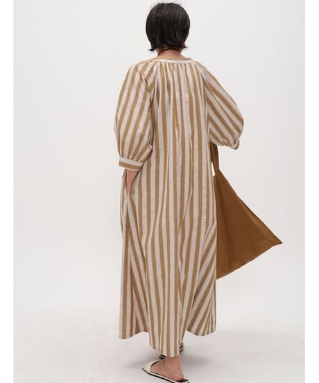 stripe linen dress　hm2312