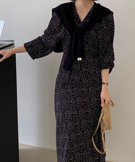 《即納》dot wrap long dress　hm2240