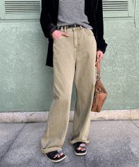 denim wide color pants / 2color　hm1335