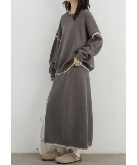 stitch knit set-up / 2color　hm2737