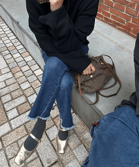 fringe denim pants / 2color　hm1694