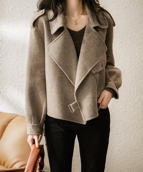 double collar short coat　hm2621