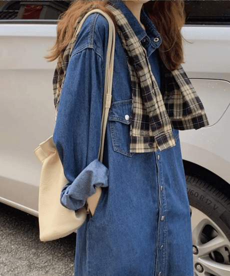 denim shirt dress　hm2917