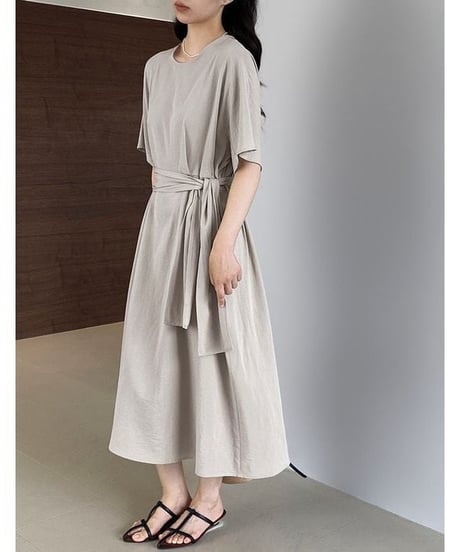belted flare dress / 2color　hm2289