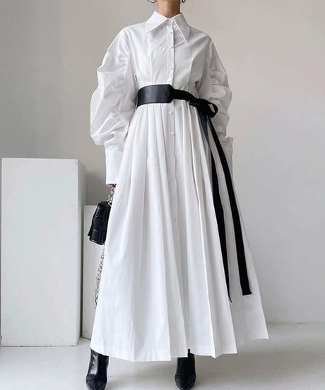 sleeve shirt dress / 2color　hm2534
