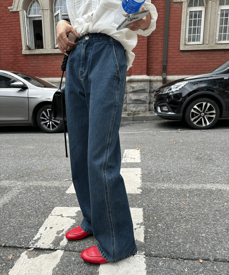 straight denim pants / 2color　hm1172