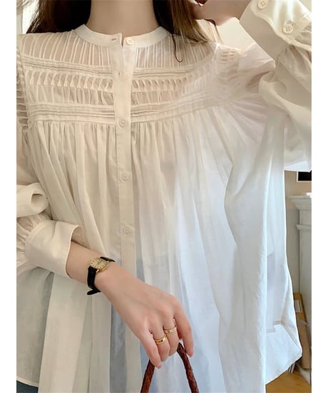 embroidered cotton blouse　hm2900