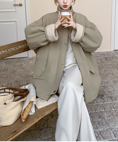 stand collar coat / 2color　hm2710