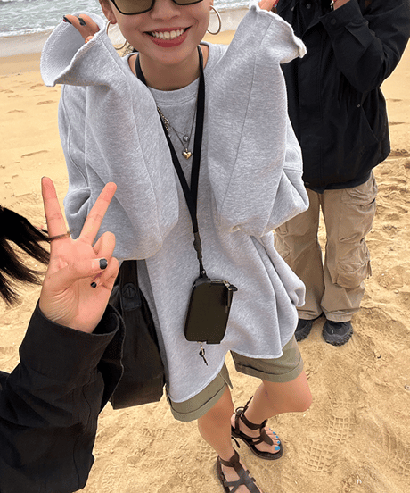 oversized cotton sweatshirt / 2color　hm1906