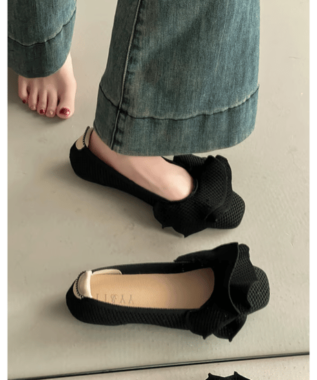 ribbon knit flats / 4color　hm2844