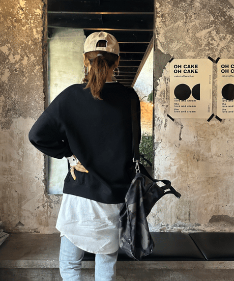 layered-style sweatshirt dress / 2color　hm1246