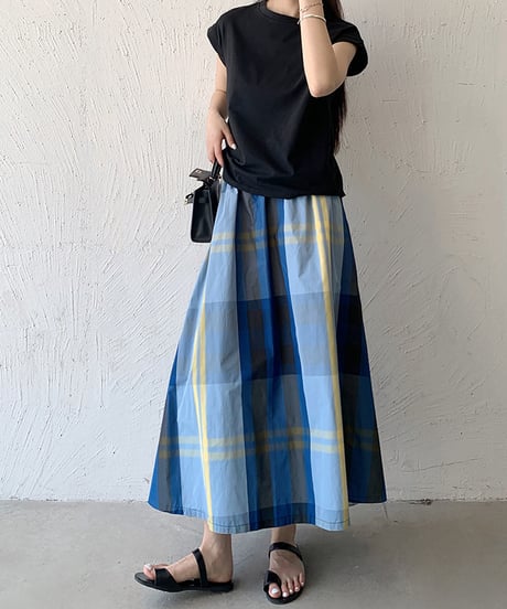 plaid flare skirt / 4color　hm2887
