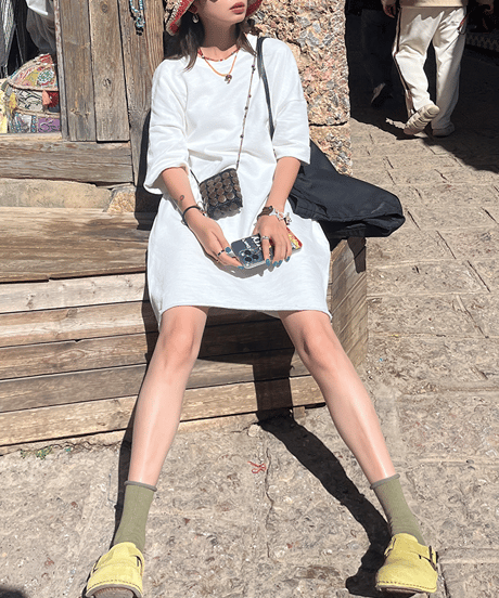 cotton t-shirt dress / 2color　hm1508