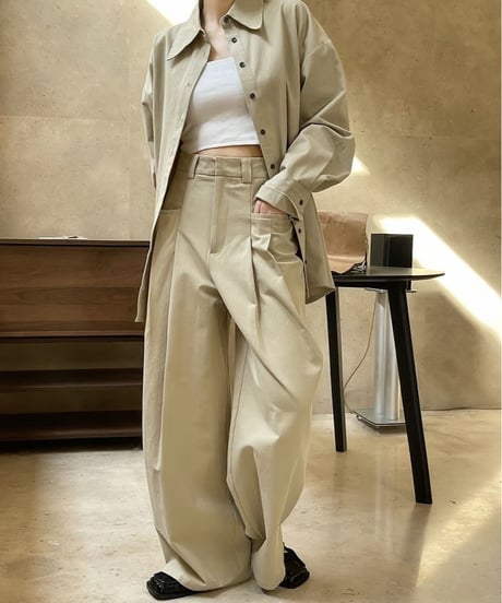 high waist wide pants / 2color　hm1748