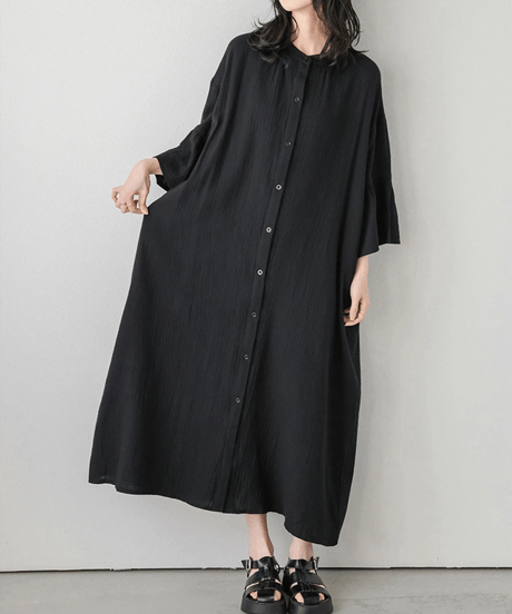 relaxed shirt dress / 4color　hm2955