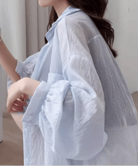 striped sheer shirt / 3color　hm2889