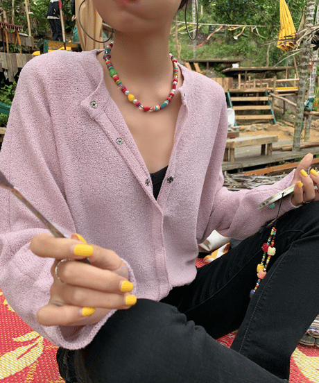 short knit cardigan / 2color　hm1330