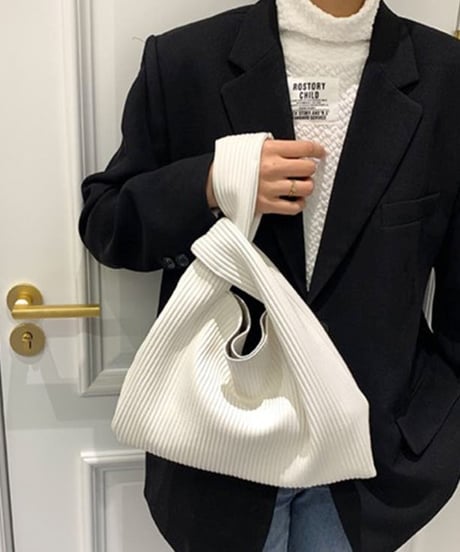pleated tote bag / 3color　hm1543