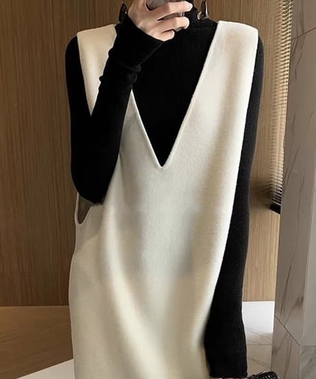v-neck slit dress　hm1723