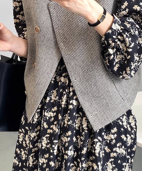double breasted vest / 2color　hm2593