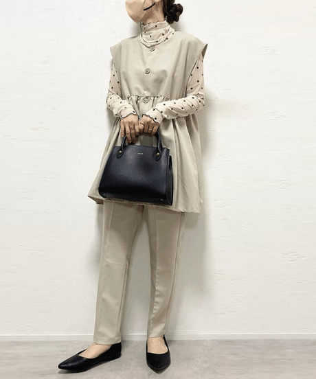 quilted peplum vest / 2color　hm2587