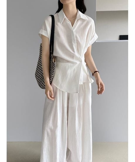 twist button blouse / 2color　hm2286