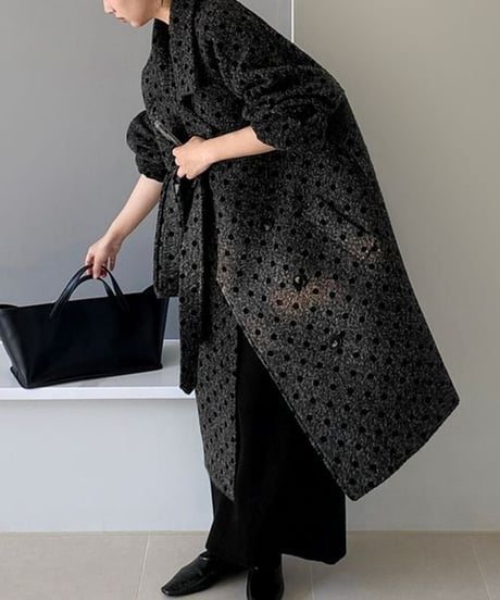 dot double breast coat　hm1864