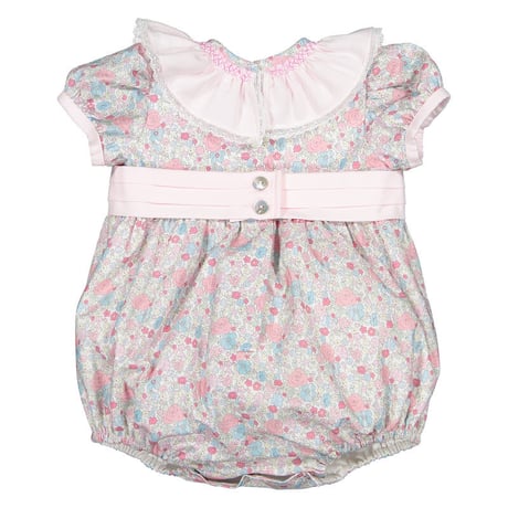 【Sal&Pimenta】Bouquet Smocked Collar Romper
