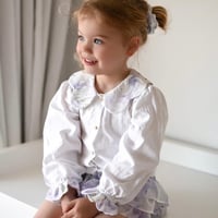 【LRDM Petits】 Loulou blouse White cotton with lilac