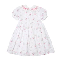 【Sal&Pimenta】Hot Pink Bouquet Embroidery Dress