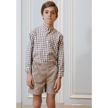 【Sal&Pimenta】Brown Gingham Boy Set（5T only）
