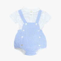 【Martin Aranda】Set shirt & overall Azul francia