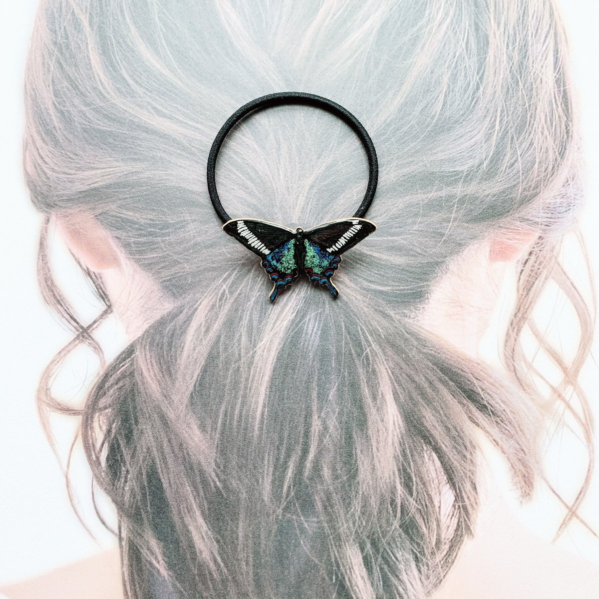ミヤマカラスアゲハの髪飾り（中） | ikimonono works