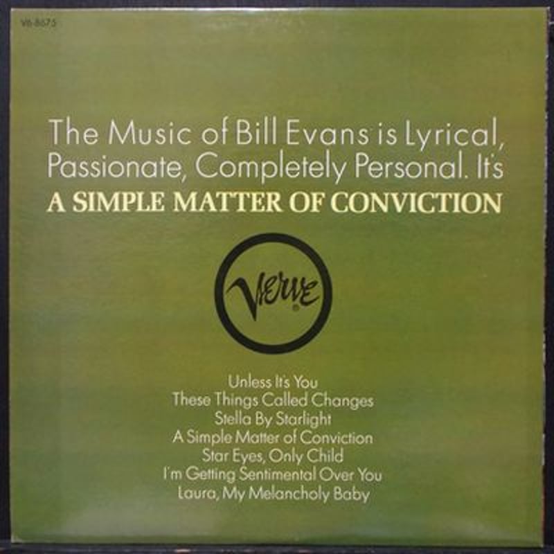 レコード　USオリジナル　bill evans a simple matter BILL EVANS / A SIMPLE MATTER OF CONVICTION【SALE価格