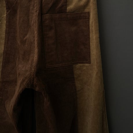 WIDE FLARE CORDUROY PANTS【BROWN×BEIGE】