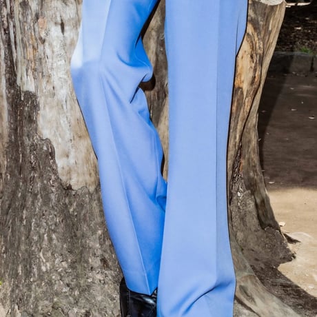 PINTUCK MEGA FLARE SLACKS 【BLUE】