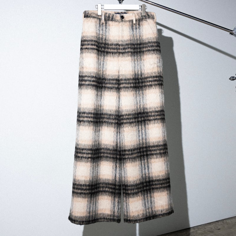 SHAGGY CHECK PANTS【BLACK】 | SHIKITARI