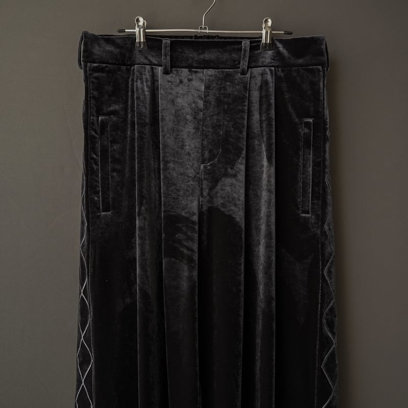 EMBROIDERY VELOUR WIDE PANTS【GRAY】 | SHIKITARI EMBROIDERY VELOUR WIDE PANTS【GRAY】 | SHIKITARI