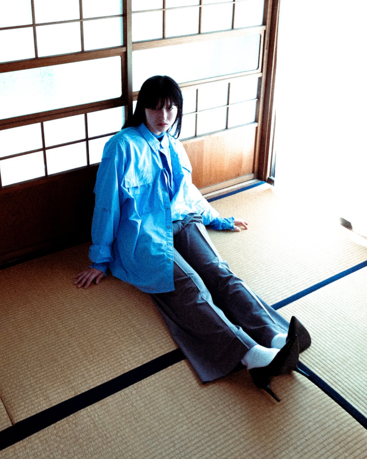 MIX TUCK DESIGN WIDE SLACKS【KAHKI】 | SHIKITARI